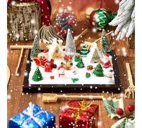 Soulchen Zen Garden Kit for Desk Decor Zen Sand Garden Box Set with Black Wooden Tray, Blue Sand, Tools & Accessories Japanese Gifts for Desktop Meditation Room Office Home (Christmas)