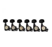 SoulDiM 6R Guitar Locking Tuners 1:18 Lock String Guitar Tuning Key Pegs Machine Head Kit for Electric Folk or Acoustic Guitars (Black 6R)