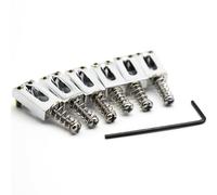 SoulDiM Guitar Bridge Saddle with Spring Screws Wrench Tremolo for Fender Strat Stratocaster Tele Telecaster Electric Guitar Replacement Parts Accessories 6Pcs Bridge Saddles（Chrome）