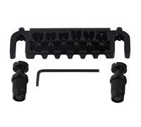 SoulDiM Wraparound Bridge Tailpiece Intonatable Combo Bridge Tailpiece for Solid-body Electric Guitar (Black)