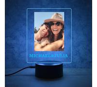 souleather Personalized Picture Acrylic Night Light, Customizable Photos and Names, Color-Changing Bedroom LED Table Lamp