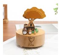 souleather Personalized Wooden Totoro Rotating Music Box - Totoro Home Decor, Anime Music Box, Custom Newborn, Birthday Gift, Baby Shower, Totoro Home Decor, Couple Gift