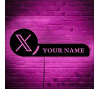 souleather Twitter Username Neon Sign | Custom Twitter LED Sign | Social Media Influencer Decor | Personalized Streaming Light Display | Media Username Display