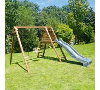 Soulet Prune Childrens Double Wooden Swing Set with Slide 2.6m x 3.5m Set