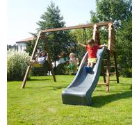 Soulet Trefle Infant & Child Triple Wooden Swing Set with Slide