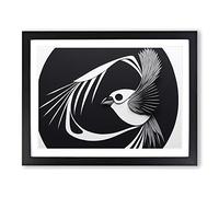 Soulful Abstract Bird H1022 Framed Print for Living Room Bedroom Home Office Décor, Wall Art Picture Ready to Hang, Black A3 Frame (46 x 34 cm)