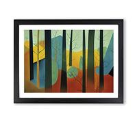 Soulful Abstract Forest Framed Print | A4 Black Framed Wall Art | Ready to Hang | Abstract Landscape Picture | Living Room Bedroom Lounge Office