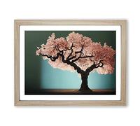 Soulful Apple Tree Framed Print | A4 Oak Framed Wall Art | Ready to Hang | Modern Floral Picture | Living Room Bedroom Lounge Office