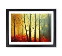 Soulful Autumn Forest H1022 Framed Print for Living Room Bedroom Home Office Décor, Wall Art Picture Ready to Hang, Black A4 Frame (34 x 25 cm)
