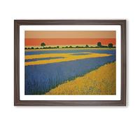 Soulful Bluebell Field Framed Print | A2 Walnut Framed Wall Art | Ready to Hang | Modern Nature Picture | Living Room Bedroom Lounge Office