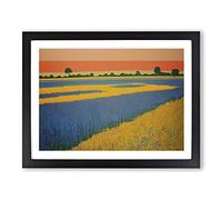 Soulful Bluebell Field Framed Wall Art Print A2 Black