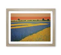 Soulful Bluebell Field Framed Wall Art Print A2 Oak