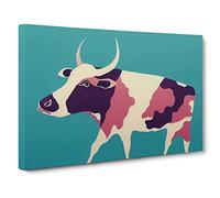 Soulful Cow Abstract Canvas Wall Art Print Ready to Hang, Framed Picture for Living Room Bedroom Home Office Décor, 30x20 Inch (76x50 cm)