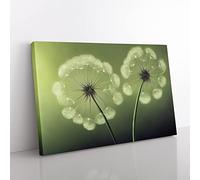Soulful Dandelion Flowers Canvas Wall Art Print Ready to Hang, Framed Picture for Living Room Bedroom Home Office Décor, 60x40 cm (24x16 Inch)