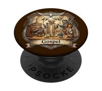 Soulful Gospel Choir Music Golden Retriever Preaching in Church PopSockets Adhesive PopGrip