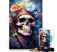 Soulful Harmony Skull 1000 Pieces Jigsaw Puzzles for Adults Strengthen Memory Casual Fun Clean Edge Classic Gift (38x26cm)