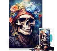 Soulful Harmony Skull Jigsaw Puzzle for Adults 1000 Pieces Memory Boost Group Play Pattern Assembly Xmas Surprise (50x75cm)