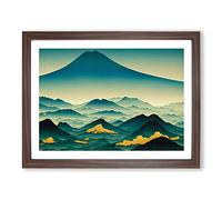 Soulful Mountain Landscape Framed Print | A3 Walnut Framed Wall Art | Ready to Hang | Modern Landscape Picture | Living Room Bedroom Lounge Office