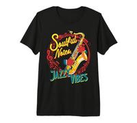 Soulful Notes Jazzy Vibes Saxophone Musician Jazz Festival Premium T-Shirt