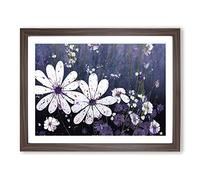 Soulful Wildflowers Floral Abstract Framed Print | A3 Walnut Framed Wall Art | Ready to Hang | Abstract Floral Picture | Living Room Bedroom Lounge Office
