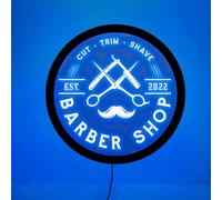 Soulglass Barber Shop Neon Sign, 3D LED Neon Sign, Blue, 10mm Acrylic, Wall Mount, Barber Shop Decor