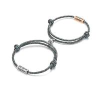 soulglass Magnetic Couples Bracelets Custom Nameplate ID Bracelet Mutual Attraction Rope Braided His and Hers Bracelets Set Gift for Women Men Boyfriend Girlfriend Him Her Bracelets Gift for Lover