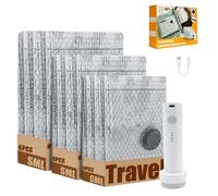 Soulin Max Compression Kit, Small Vacuum Packing Storage Bag, Portable Vacuum Sealer with Pump for Travel, Compression Packing for Luggage and Seasonal Home Storage (2S+2M+2L)
