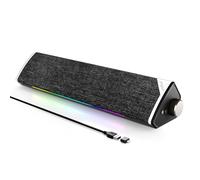 SOULION R60 PC Speakers Bluetooth 5.3 Soundbar for Desktop Computer, Laptop, Gaming, Monitor, with 5 LED Lighting Effects, USB Powered with USB-A to C Adapter, with 3.5mm Aux Jack