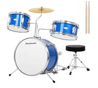 Soulmate 3-Piece Kids Drum Set - 14" Beginner Drum Kit for Toddlers & Children Ages 3+ - Includes 8" Tom, 10" Snare, 14" Bass Drum, Adjustable Throne, Cymbal, Pedal - First Drum Set (Blue)