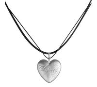 Soulmate Bond Heart Pendant Necklace - Sterling Silver Detachable Long Layering Chain, Minimalist Dainty Jewellery Gift for Her, Valentine's Day, Birthday, Unique Statement Piece (ripple chain)