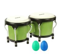 Soulmate Bongo Drum 4'' and 5'' Set for Adults Beginners,Percussion Bongos Drum With Tuning Wrench (Green)