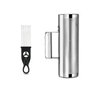 Soulmate Guiro Instrument Stainless Steel Guiro Shaker 8" 3" Percussion Instrument with Scraper, Professional Band Accompaniment Sand Hammer Guiro Musical Training Tool