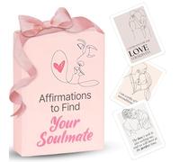 Soulmate Seeker Affirmations Card - Manifest Your Soulmate Affirmation Cards - Attract My Other Half - Soulmates by Fate, Seeking Love Gifts, Finding Searching for Love, Men & Women