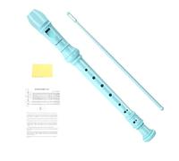 Soulmate Soprano Recorder Instrument for Beginners Kids Students, German Style C Key 8 Holes Recorder Instrument 3 Piece with Cleaning Kit, Packing Bag (Sky Blue)
