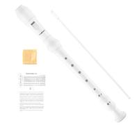 Soulmate Soprano Recorder Instrument for Beginners Kids Students, German Style C Key 8 Holes Recorder Instrument 3 Piece with Cleaning Kit, Packing Bag (Transparent)