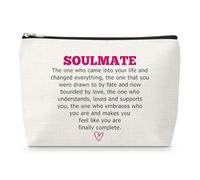 Soulmates Gifts for Her Makeup Bag Valentine Day Gifts for Wife Romantic Gift for Girlfriend Wedding Gift for Newlyweds Anniversary Christmas Birthday Present for Soulmate Couple Fiancee Travel Pouch