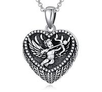 SOULMEET Baby Angel Cupid Locket Necklace That Holds Picture Photo God of Love Sterling Silve Locket Pendant Christian Archer (Locket only)