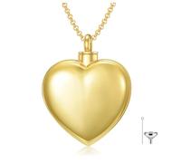 SOULMEET Cremation Jewelry for Ashes Heart Locket Urn Necklace for Women Men Cherish Memories Jewelry to Keep Someone Near to You Personalized Gold Plated/9K 14K 18K Real Gold Letters Engraving