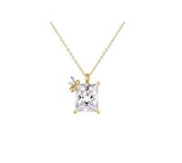 SOULMEET Yellow Gold Butterfly Animal Nacklace with Ice Cut 5A Cubic Zircon Pendant for Women Cute lovely Jewelry for Christmas Birthday Thanksgiving Mother Day Gift