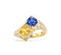 SOULMEET Yellow Gold Square Cut 5MM Dual Birthstone Mother Promise Rings Solid 9k 14k 18k Gold Engraved Name Customized 2 Birthstones Anniversary Cocktail Party Jewelry For Mom Wife Lover