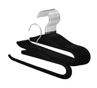SOULNAMAN Velvet Trouser Hangers, Non Slip Felt Hanger, 10 Pack Black | 33cm Open Ended Trouser Hangers,Heavy Duty, Non Slip, Space Saving, For Tank Top, Bra, Shirts, Leggings