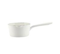 Soulnioi 1.2L Milk Pan Milk Pot Tea Coffee Egg Boiling Pot Enamel Milk Pan with Wooden Handle, Nonstick Saucepan Mini Butter Warmer