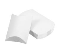 Soulnioi 100-Pack Pillow Favour Boxes for Wedding or Party - Flat Kraft Gift Boxes for Sweets, Candy, Jewellery or Small Souvenirs - White Kraft