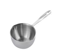 Soulnioi 120ml Stainless Steel Milk Pan Butter Melting Pot with Dual Pour Spout, Mini Coffee Milk Warmer Pan for Sauce Soup Chocolate