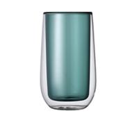 Soulnioi 270ml Double Walled Glasses Borosilicate Glass Tea Coffee Cups Insulated Drinking Glasses for Espresso Cappuccino Milk Hot Chocolate (Green)