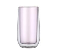 soulnioi 270ml Double Walled Glasses Borosilicate Glass Tea Coffee Cups Insulated Drinking Glasses for Espresso Cappuccino Milk Hot Chocolate (Pink)