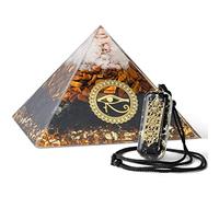 Soulnioi 3.8" Large Orgone Pyramid, Chakra Pyramid Natural Quartz Positive Energy Generator with Orgone Pendant for Chakra Balance, Reiki Meditaion