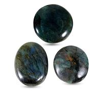 Soulnioi 3pc Natural Labradorite Moonstone Crystal Rough Original Stone Glitter Stone (5-6cm) Ornament Moonstone Home Decoration