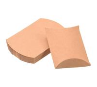 Soulnioi 50-Pack Pillow Favour Boxes for Wedding or Party - Flat Kraft Gift Boxes for Sweets, Candy, Jewellery or Small Souvenirs - Yellow Kraft