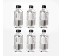 soulnioi 6 Packs of 60ml Little Glass Bottles,Shot Bottles With Lid Mini Pocket Shot With Lid For Whisky,Oils and Juice